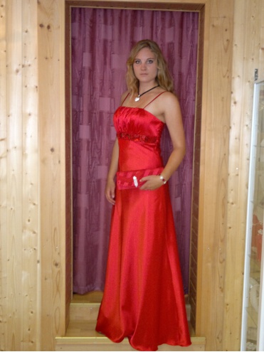 Detail Abendkleid 25-240, rot