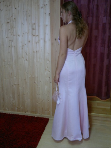 Abendkleid 25-199, rosa, von hinten