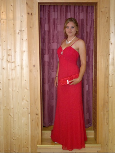 Detail Abendkleid 25-84, rot